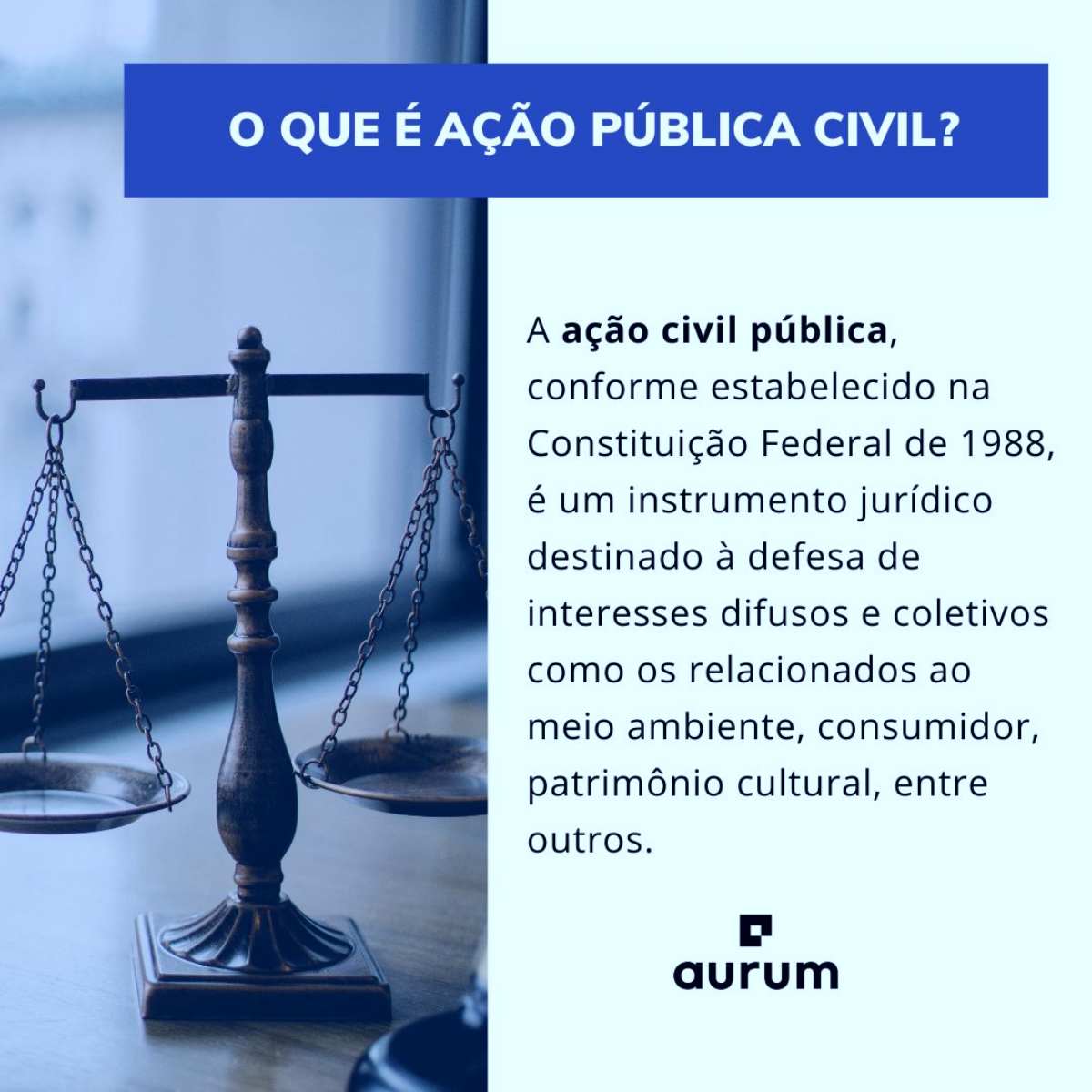 Entenda o que é ação civil pública. 