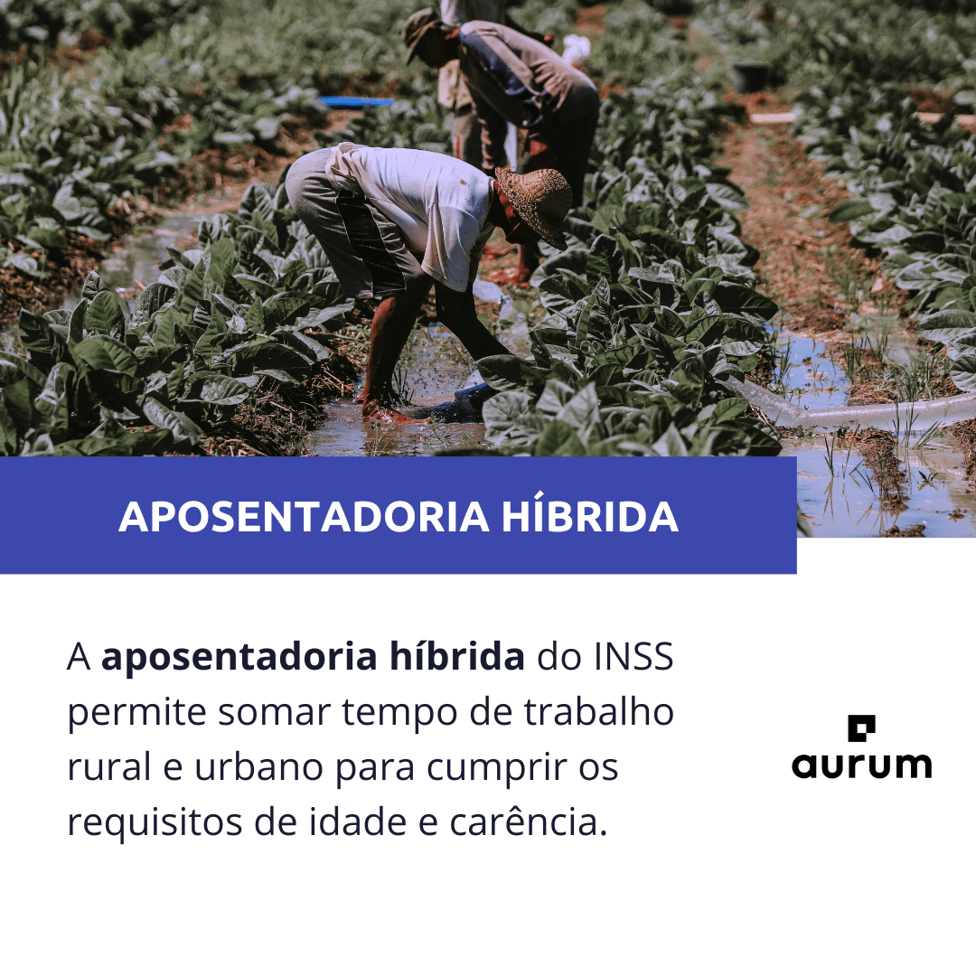 A aposentadoria híbrida do INSS permite somar tempo de trabalho rural e urbano para cumprir os requisitos de idade e carência